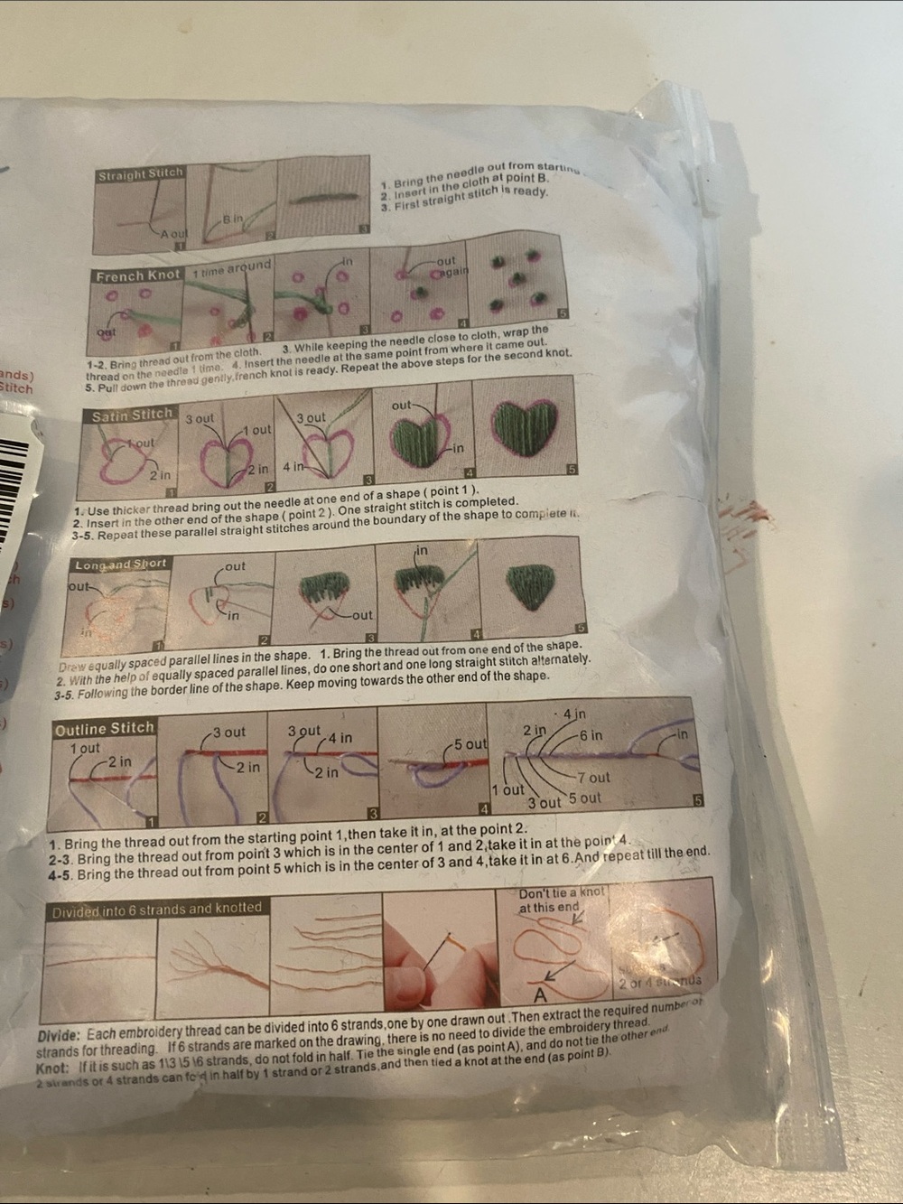 NIP Embroidery Stitches, a Complete Step-by-Step Guide Kit - Picture 3 of 5